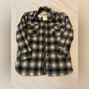Thread and Supply shacket in  black and white plaid